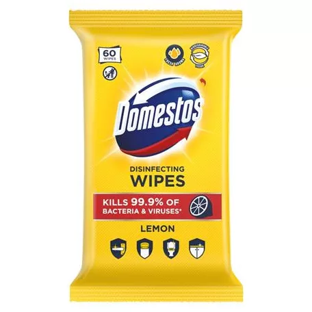 DOMESTOS Nedves törlőkendő, 60 db, DOMESTOS "citrus"