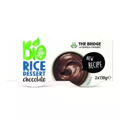   THE BRIDGE Növényi desszert, bio, 2x130 g, THE BRIDGE, rizs, csokis