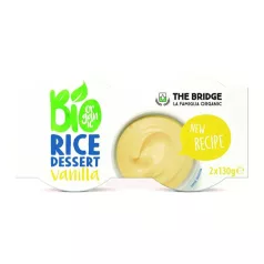   THE BRIDGE Növényi desszert, bio, 2x130 g, THE BRIDGE, rizs, vanília