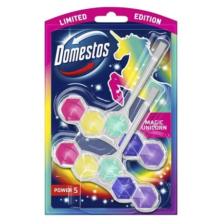 DOMESTOS WC frissítő blokk, 2 db-os, DOMESTOS "Power 5", unikornis