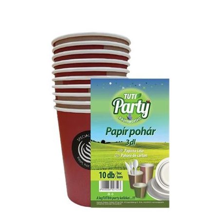 TUTI Papír pohár, 3 dl, 10 db, TUTI "Party"