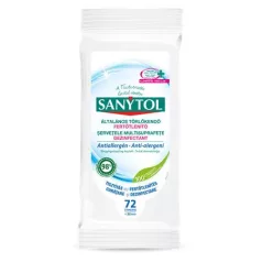   SANYTOL Fertőtlenítő törlőkendő, 36 db maxi/72 db standard, SANYTOL, antiallergén