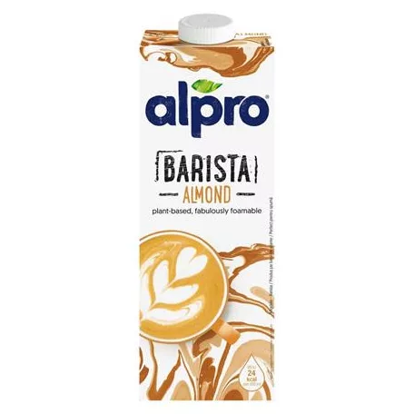 ALPRO Növényi ital, dobozos, 1 L, ALPRO "Barista", mandula