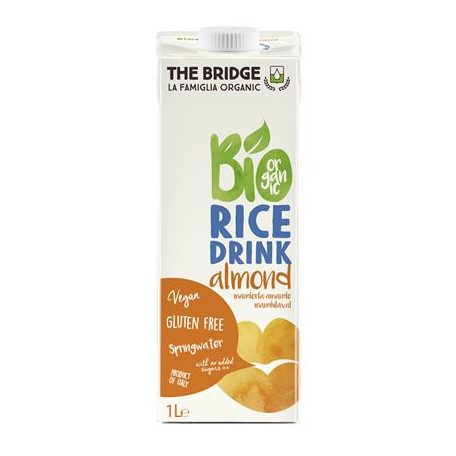 THE BRIDGE Növényi ital, bio, dobozos, 1 l, THE BRIDGE, rizs, mandulás