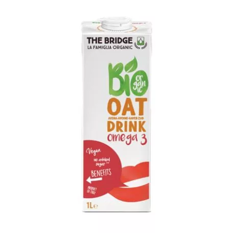 THE BRIDGE Növényi ital, gluténmentes, bio, dobozos, 1 l, THE BRIDGE, Omega 3, zab