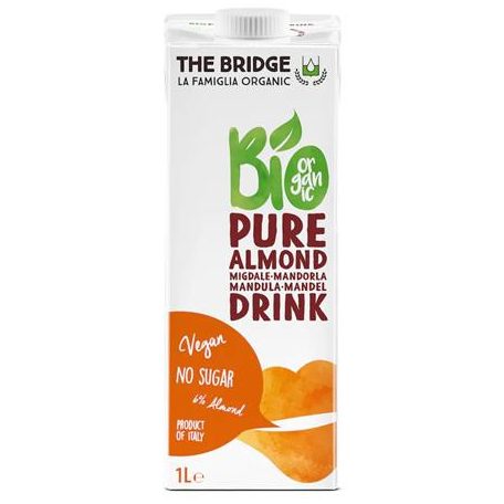 THE BRIDGE Növényi ital, glutén- és cukormentes, bio, dobozos, 1 l, THE BRIDGE, mandula