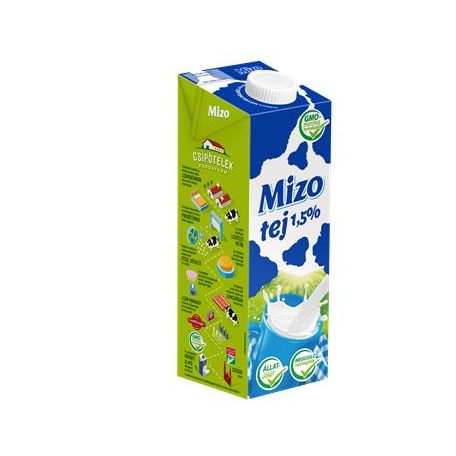 MIZO Tartós tej, visszazárható dobozban, 1,5%, 1 l, MIZO