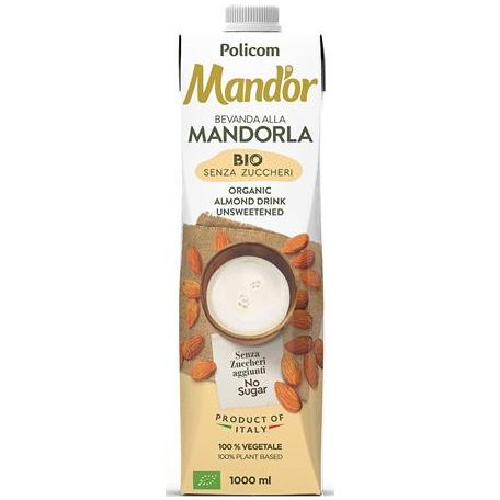 MAND'OR Növényi ital, cukormentes, dobozos, 1 l, MAND'OR "Prémium Bio", mandula