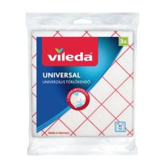   VILEDA Törlőkendő, 34x36 cm, 3 db, VILEDA "Universal", fehér-piros