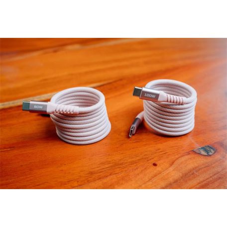 VERBATIM USB kábel, USB-C - USB-C, 1,2 m, 60W, mágneses, VERBATIM, rózsaszín