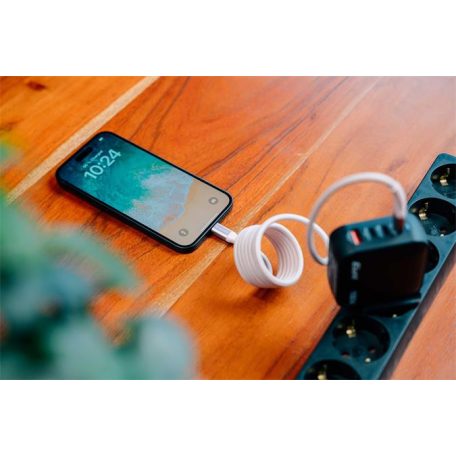 VERBATIM USB kábel, USB-C - USB-C, 1,2 m, 100W, mágneses, VERBATIM, szürke