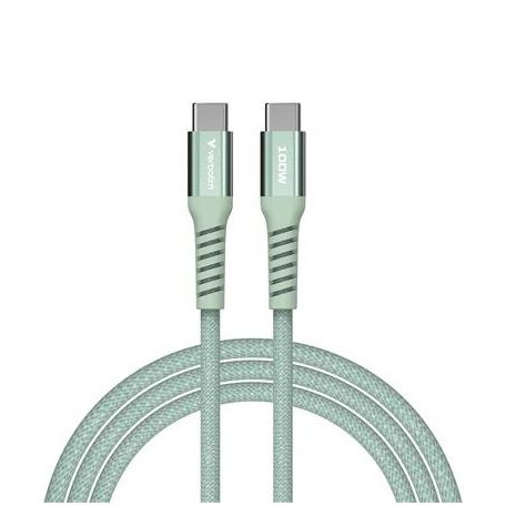 VERBATIM USB kábel, USB-C - USB-C, 1,2 m, 100W, mágneses, VERBATIM, zöld