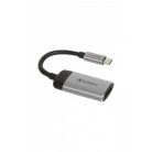 VERBATIM Adapter, USB-C/HDMI, 4K, VERBATIM, alumínium-fekete