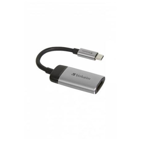 VERBATIM Adapter, USB-C/HDMI, 4K, VERBATIM, alumínium-fekete