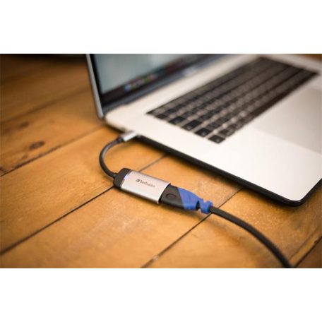VERBATIM Adapter, USB-C/HDMI, 4K, VERBATIM, alumínium-fekete