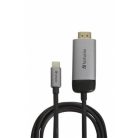 VERBATIM Adapter, USB-C/HDMI, 4K, kábellel, VERBATIM, alumínium-fekete