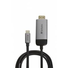   VERBATIM Adapter, USB-C/HDMI, 4K, kábellel, VERBATIM, alumínium-fekete