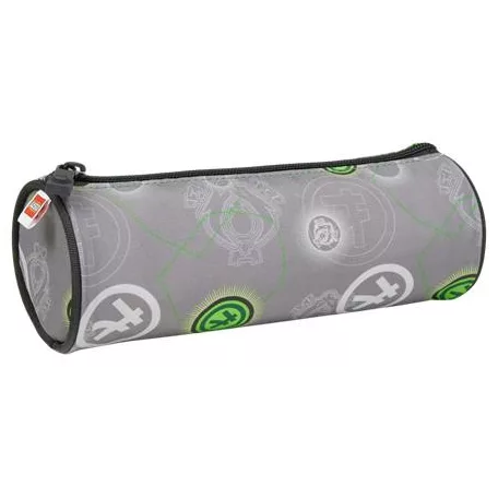 LEGO Tolltartó, henger alakú, cipzáras, LEGO "Ninjago Elemental Master of Energy", szürke-mintás