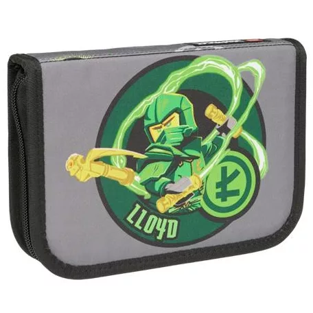 LEGO Tolltartó, klapnis, cipzáras, töltött, LEGO "Ninjago Elemental Master of Energy", szürke-mintás