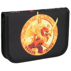   LEGO Tolltartó, klapnis, cipzáras, töltött, LEGO "Ninjago Dragon Energy", fekete-mintás