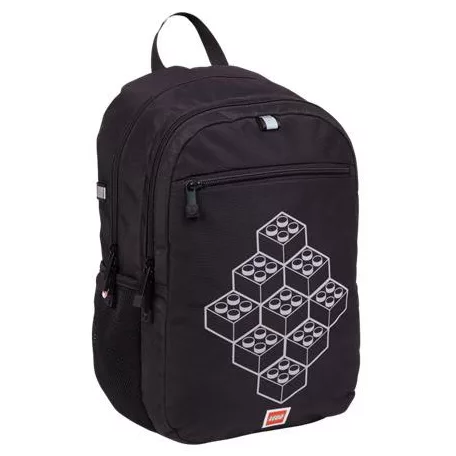 LEGO Hátizsák, dulpa rekeszes, LEGO "Bricks", fekete-mintás