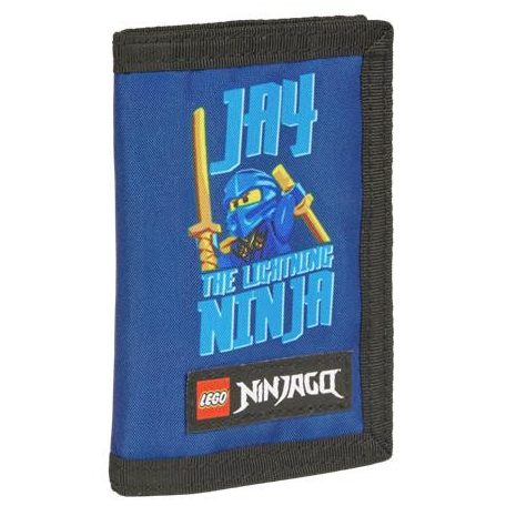 LEGO Pénztárca, tépőzáras, LEGO "Ninjago Jay", kék-mintás