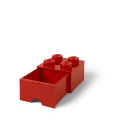 LEGO Tárolódoboz, fiókos, LEGO "Brick", piros