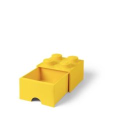 LEGO Tárolódoboz, fiókos, LEGO "Brick", sárga