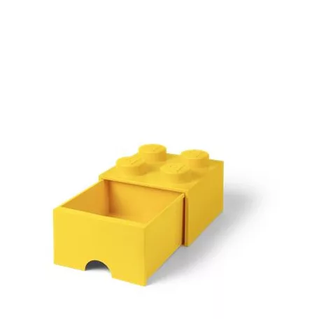 LEGO Tárolódoboz, fiókos, LEGO "Brick", sárga
