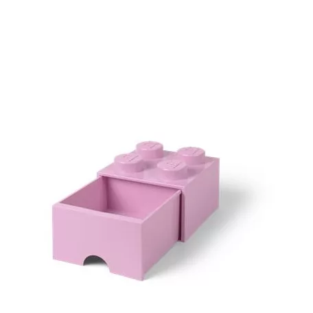 LEGO Tárolódoboz, fiókos, LEGO "Brick", rózsaszín