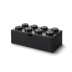   LEGO Tárolódoboz íróasztalra, fiókos, LEGO "Brick 4x2", fekete