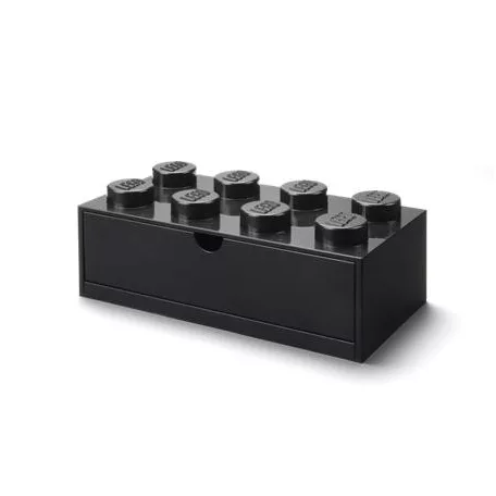 LEGO Tárolódoboz íróasztalra, fiókos, LEGO "Brick 4x2", fekete
