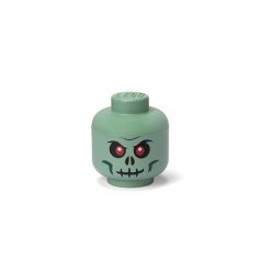 LEGO Tárolódoboz, fej, kicsi, LEGO, Green Skeleton