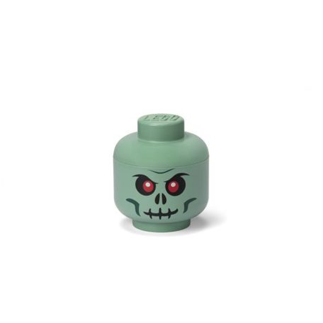 LEGO Tárolódoboz, fej, kicsi, LEGO, Green Skeleton