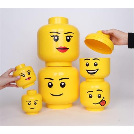 LEGO Tárolódoboz, fej, kicsi, LEGO, Silly