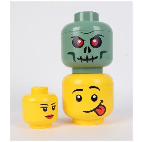 LEGO Tárolódoboz, fej, kicsi, LEGO, Silly