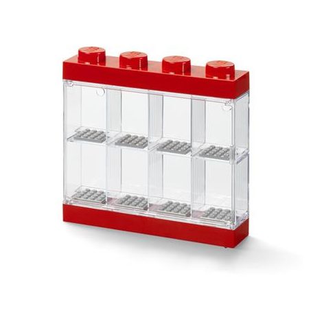 LEGO Gyűjtődoboz, minifiguráknak, 8 rekesz, LEGO, piros