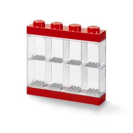 LEGO Gyűjtődoboz, minifiguráknak, 8 rekesz, LEGO, piros