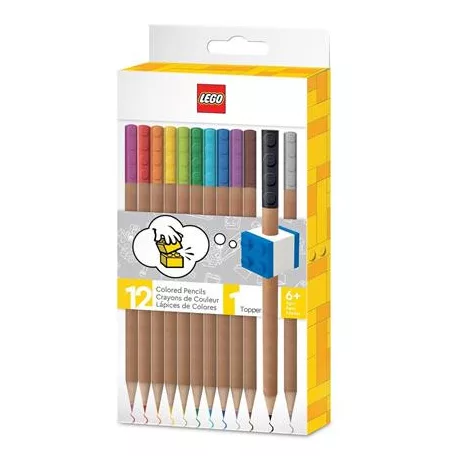 LEGO Színes ceruza készlet, LEGO, 12 különböző szín