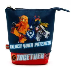   LEGO Tolltartó, cipzáras, pop-up, LEGO "Ninjago Together", kék-piros-mintás
