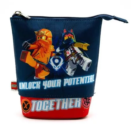 LEGO Tolltartó, cipzáras, pop-up, LEGO "Ninjago Together", kék-piros-mintás