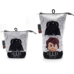   LEGO Tolltartó, cipzáras, pop-up, LEGO "Star Wars Darth Vader/Anakin", szürke-fekete-mintás