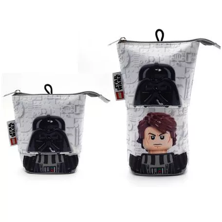 LEGO Tolltartó, cipzáras, pop-up, LEGO "Star Wars Darth Vader/Anakin", szürke-fekete-mintás