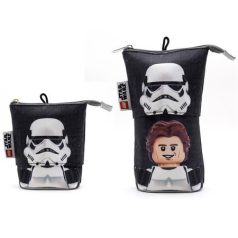   LEGO Tolltartó, cipzáras, pop-up, LEGO "Star Wars Stormtrooper/Han Solo", fekete-mintás