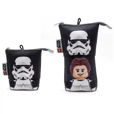 LEGO Tolltartó, cipzáras, pop-up, LEGO "Star Wars Stormtrooper/Han Solo", fekete-mintás