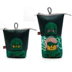   LEGO Tolltartó, cipzáras, pop-up, LEGO "Ninjago Lloyd", fekete-zöld-mintás