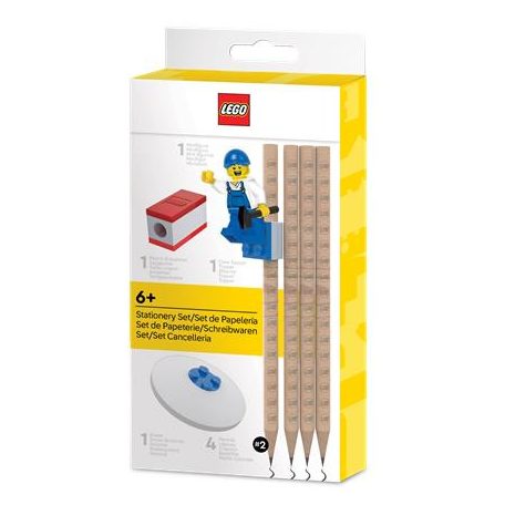 LEGO Grafitceruza szett, HB, hegyezővel, radírral, mini figurával, LEGO