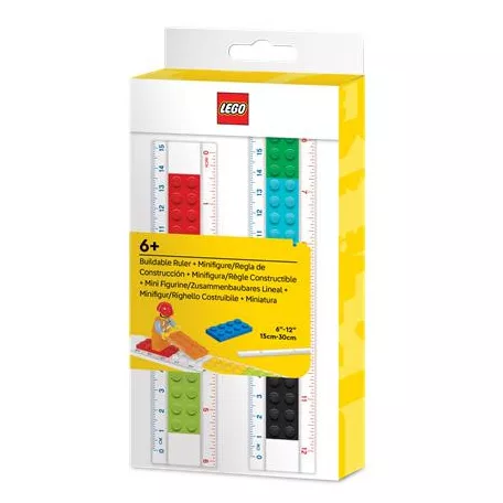 LEGO Vonalzókészlet, építhető, 2 darabos, mini figurával, LEGO