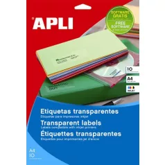   APLI Etikett, 70x37 mm, poliészter, APLI, átlátszó, 240 etikett/csomag
