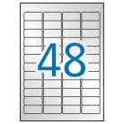 APLI Etikett, 45,7x21,2 mm, poliészter, időjárásálló, kerekített sarkú, APLI, ezüst, 960 etikett/csomag